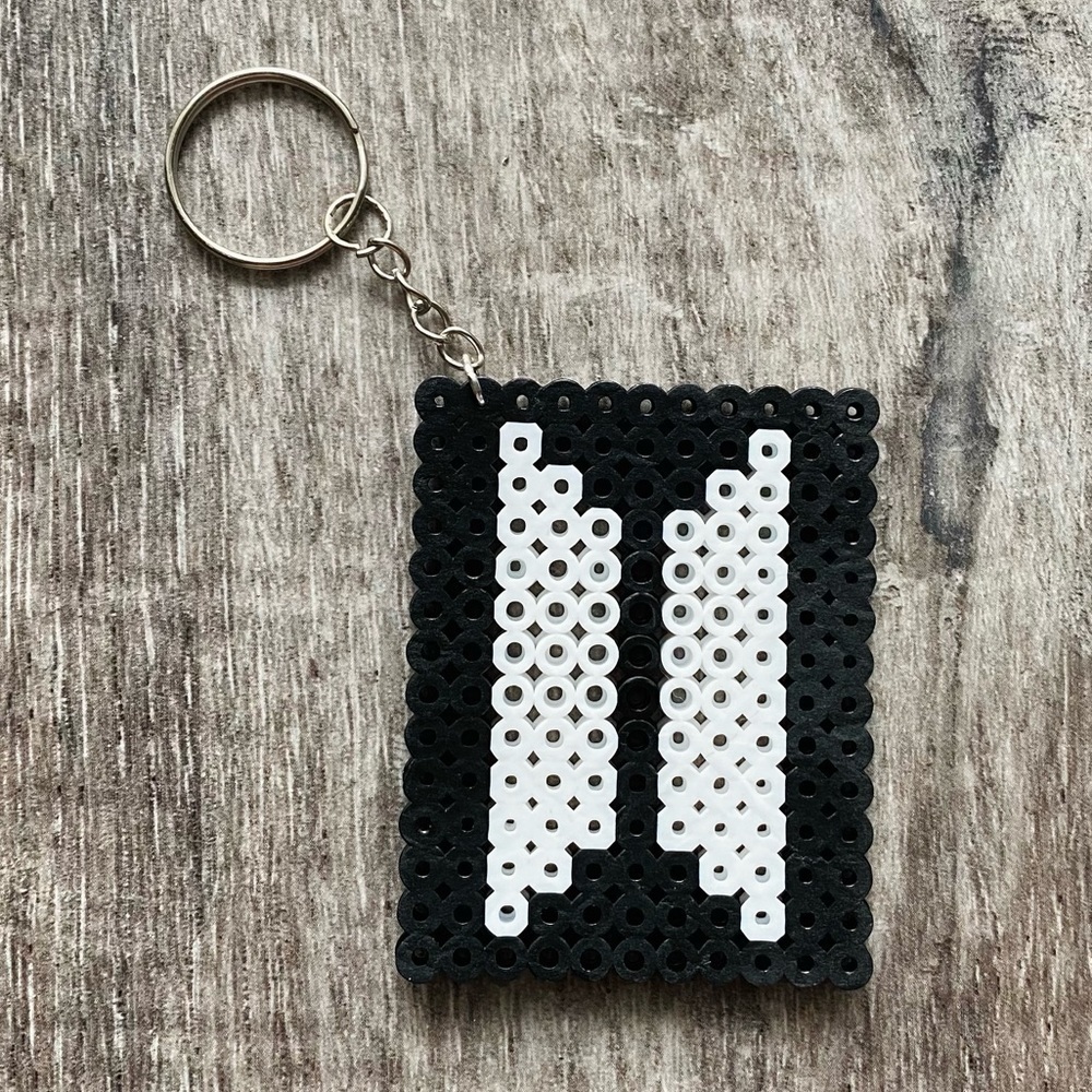 BTS Army logo keychain perler beads Korean Pop music handmade with perler beads